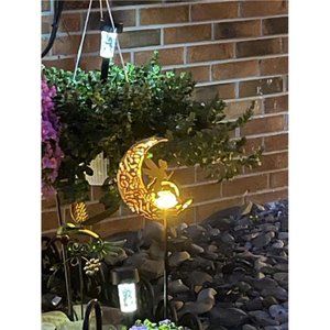 Garden Solar Lights Pathway Stake Lights Moon Fairy Glass Globe with Angel Decor